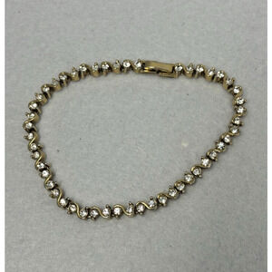 Vtg Avon Tennis Bracelet‎ Cubic Zirconia S-Shaped 7.25"